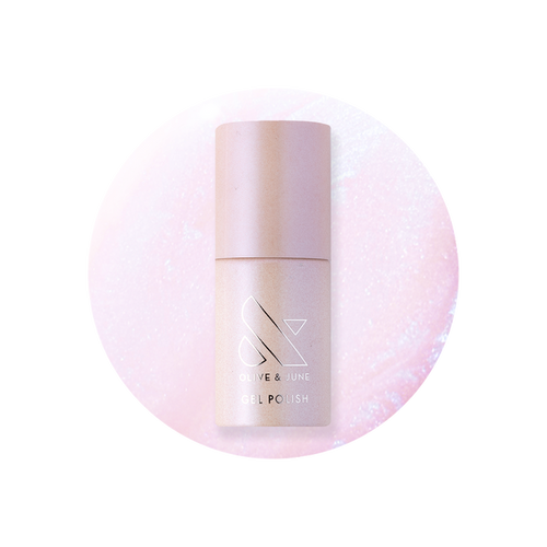 The Glazed Gel Mani System gel polish bottle in shimmery neutral pink for easy at-home manicure and long-lasting wear
