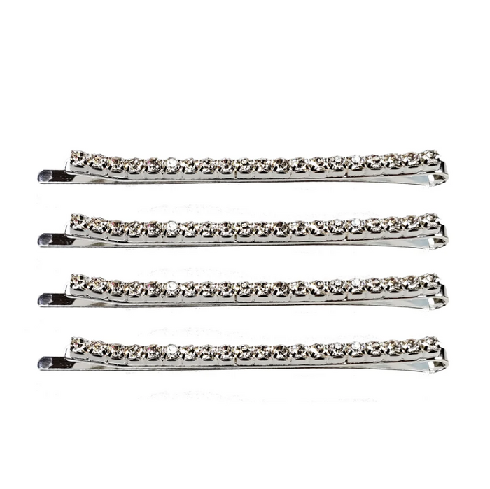 Pink Pewter Glitter Metal Bobby Pin Set