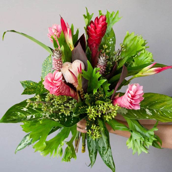Pink Pineapple Tropical Diy Flower Kit Vase - Image