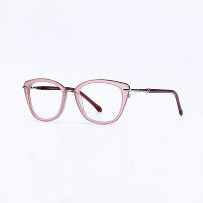 Pink & Silver Cat Eye Full Rim