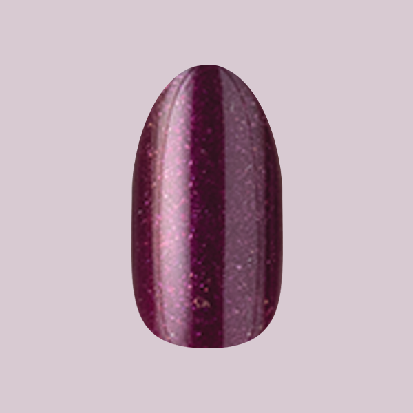 Plaza Shimmer | Medium | Oval - Tab Press-On nail in deep mulberry purple with sparkling finish for at-home mani