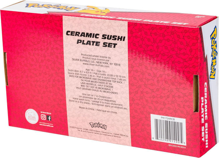 Pokemon Vertical Group Red Sun Boxed 3 pcs Ceramic Sushi Set