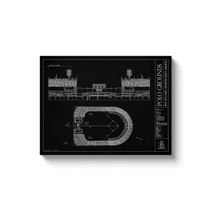 Polo Grounds 18x24" Canvas Wrap - Black