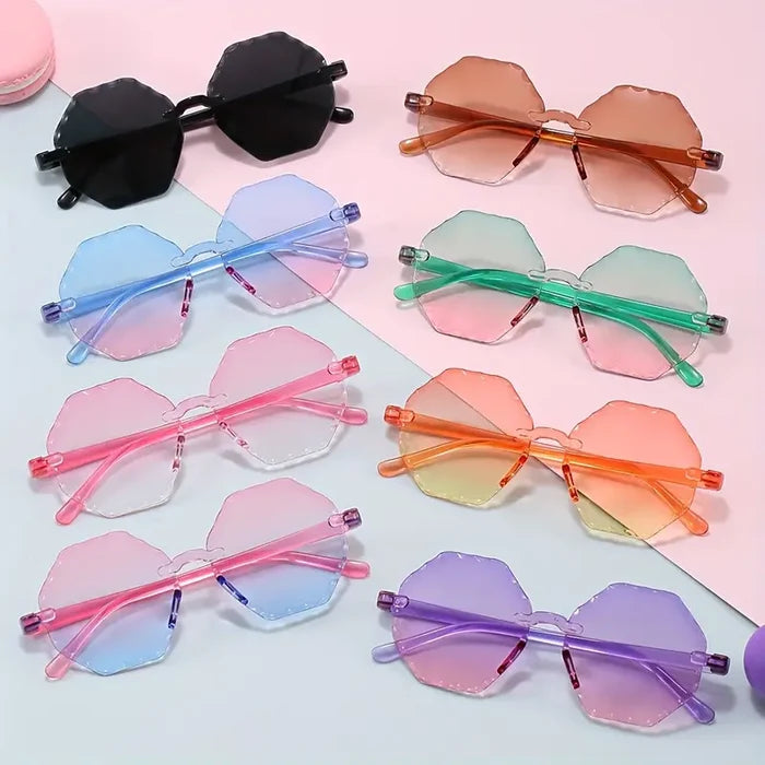 Polygonal Frameless Glasses – Korean Style Unisex Design