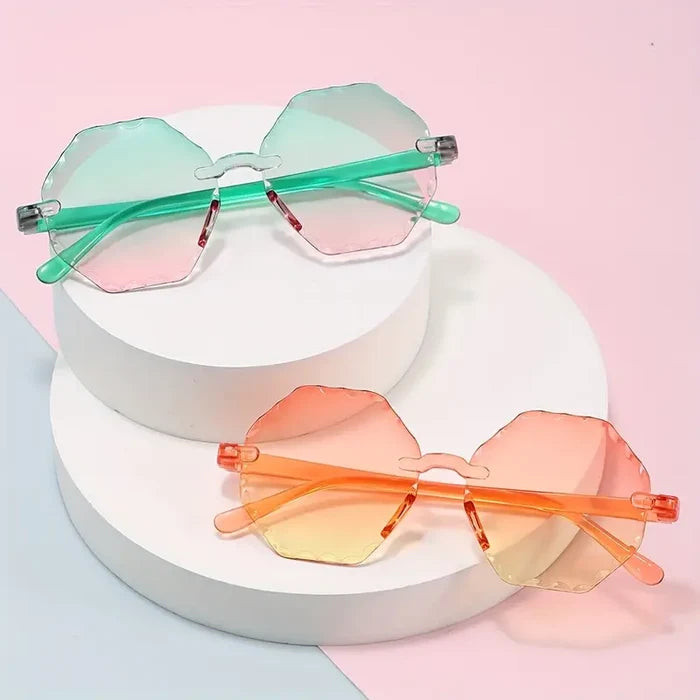 Polygonal Frameless Glasses – Korean Style Unisex Design