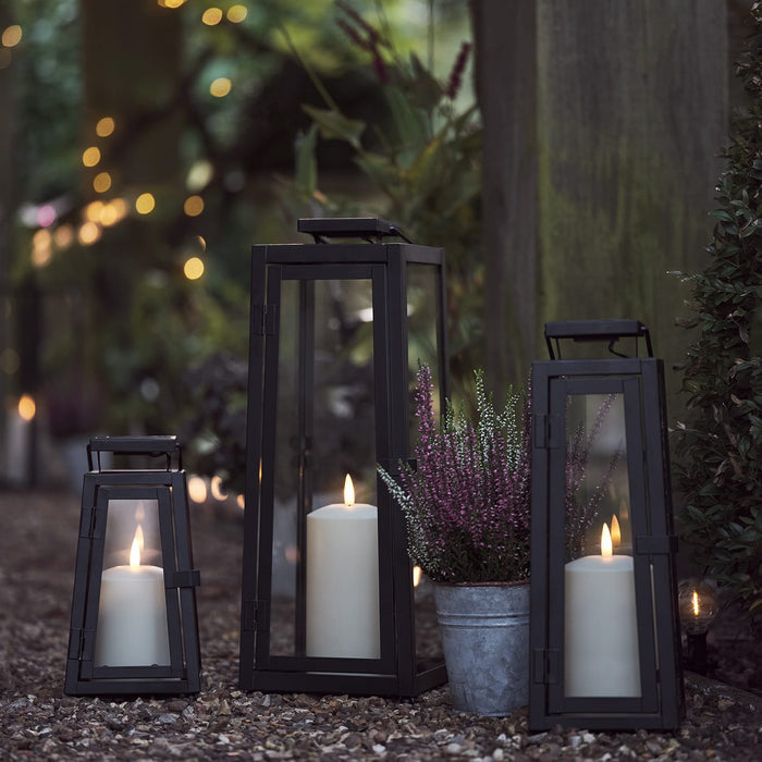 Porto Solar Metal Lantern Trio with TruGlow® Candles
