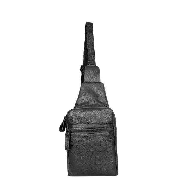 Black Genuine Leather Fanny Pack for Men and Women for Travel and Everyday Use