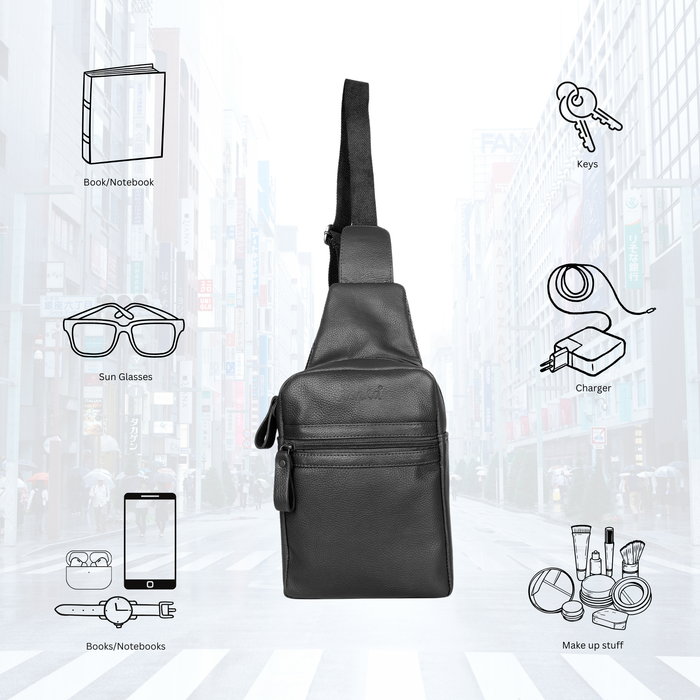 Black Genuine Leather Fanny Pack for Men and Women for Travel and Everyday Use-feature image