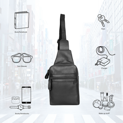 Black Genuine Leather Fanny Pack for Men and Women for Travel and Everyday Use-feature image