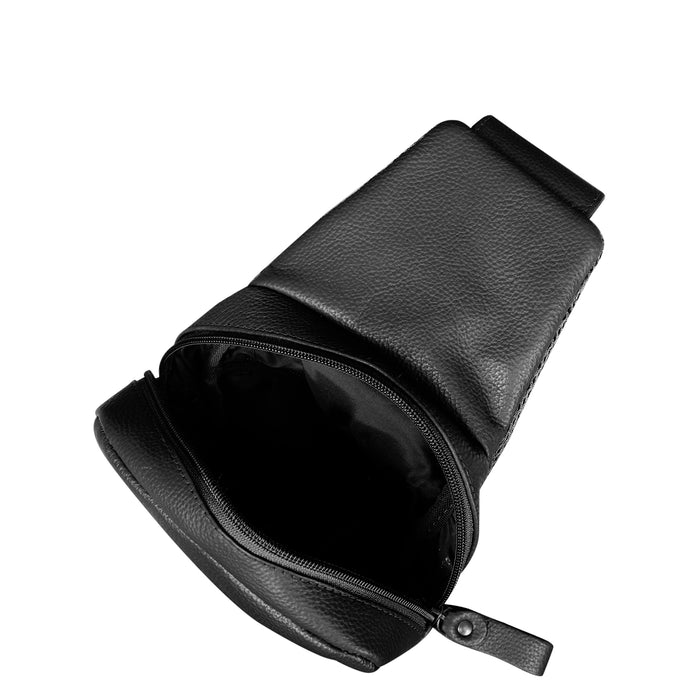 Black Genuine Leather Fanny Pack for Men and Women for Travel and Everyday Use-interior image
