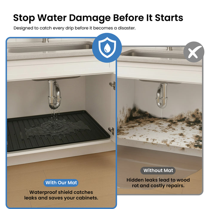 Premium Waterproof Under Sink Mat – 28" × 22"