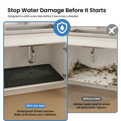 Premium Waterproof Under Sink Mat – 34" × 22"