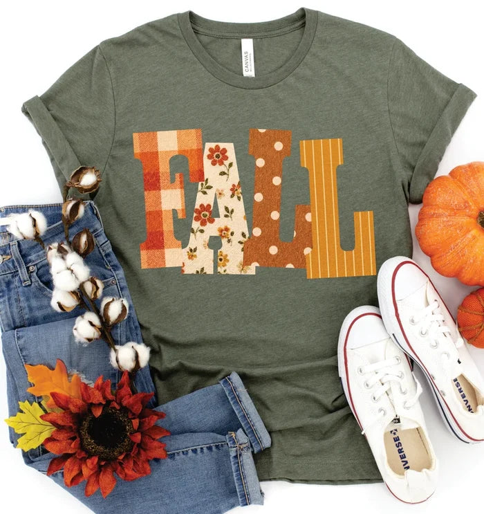 PREORDER: Fall Faux Patch Tee / ships in 2-4 weeks
