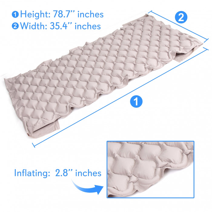 Pressure Relief Air Mattress with Pump, Medical Grade PVC, Hospital Size
