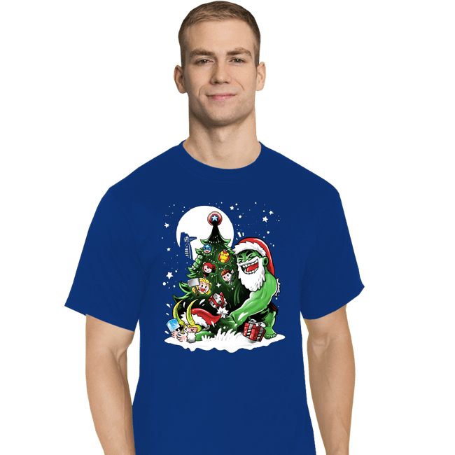 Daily_Deal_Shirts T-Shirts, Tall / Large / Royal Blue Puny God Christmas