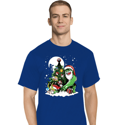 Daily_Deal_Shirts T-Shirts, Tall / Large / Royal Blue Puny God Christmas