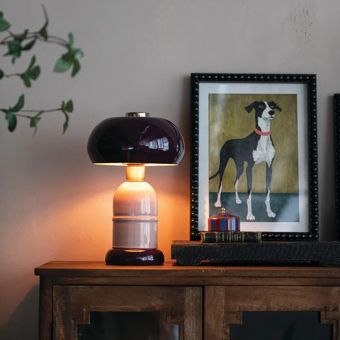 Purple Enameled Lamp