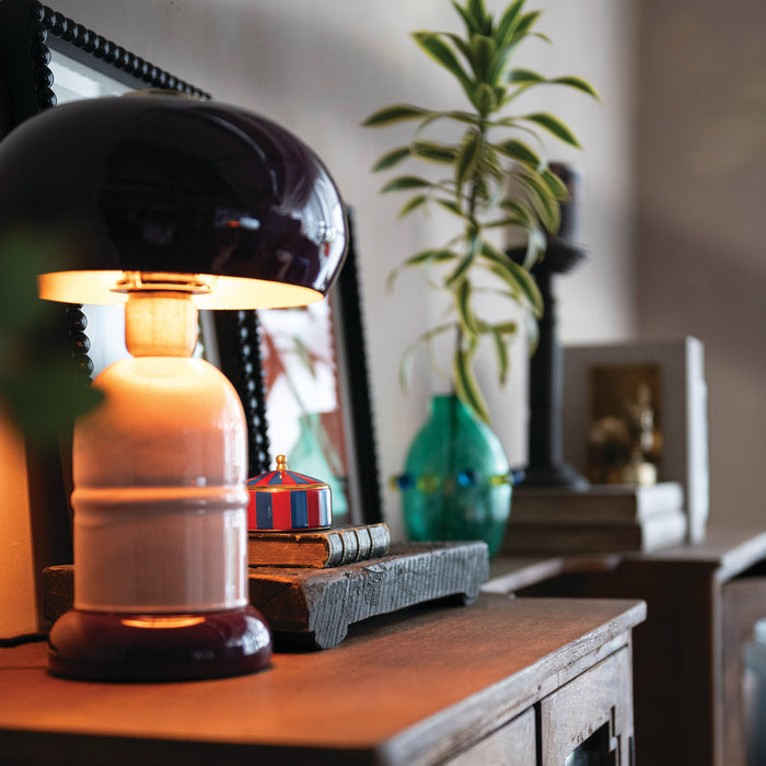 Purple Enameled Lamp