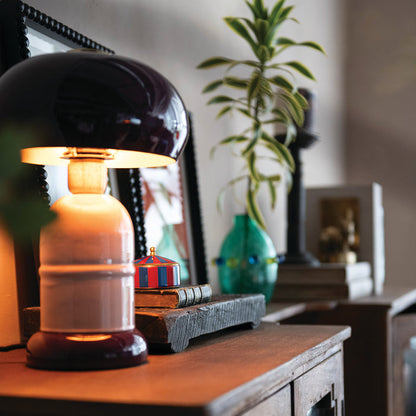 Purple Enameled Lamp