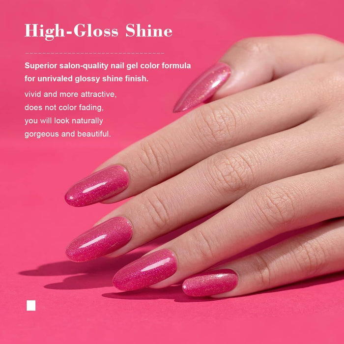 RARJSM ®Purple Red Rainbow Shimmer Gel Nail Polish 15ml #542