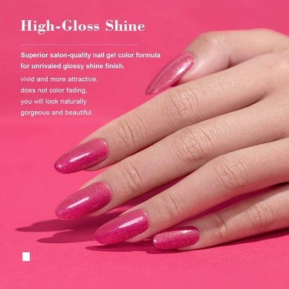 RARJSM ®Purple Red Rainbow Shimmer Gel Nail Polish 15ml #542