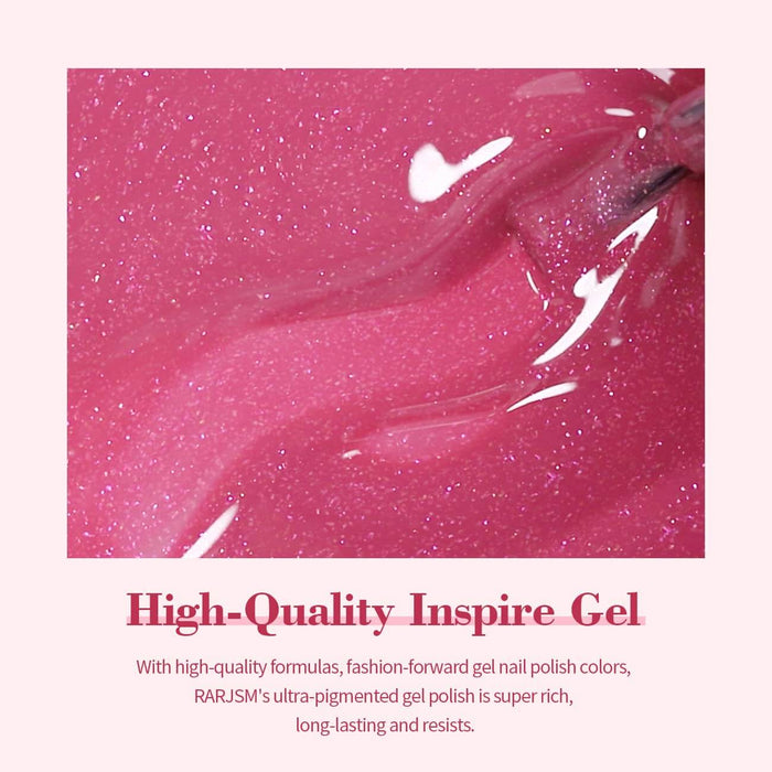 RARJSM ®Purple Red Rainbow Shimmer Gel Nail Polish 15ml #542