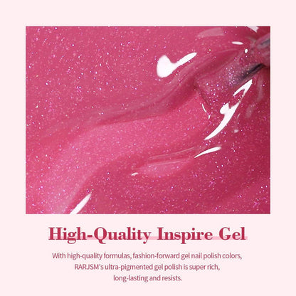 RARJSM ®Purple Red Rainbow Shimmer Gel Nail Polish 15ml #542