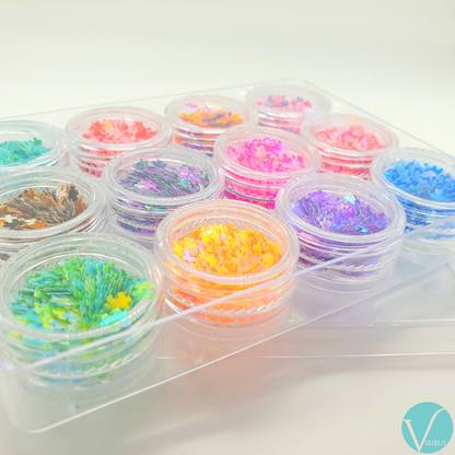 Puzzle Nail Art Holo UV 12 Colour Set image 0