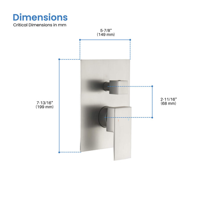 Quadro 2 Function Rough-in Valve Trim Plate - SVT2-2