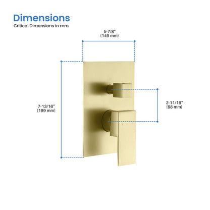 Quadro 3 Function Rough-in Valve Trim Plate - SVT2-3