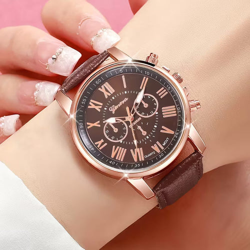 Quartz Watch with Leather Strap
