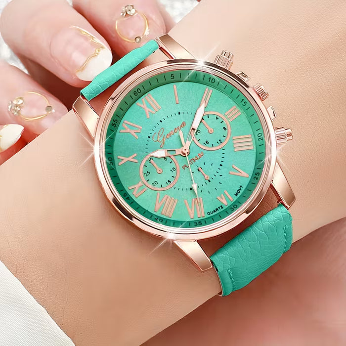 Quartz Watch with Leather Strap
