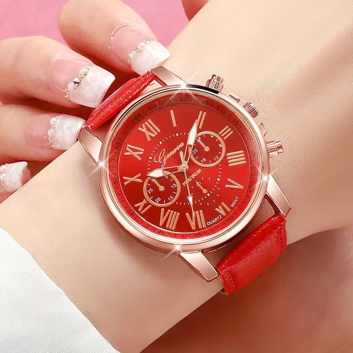 Quartz Watch with Leather Strap