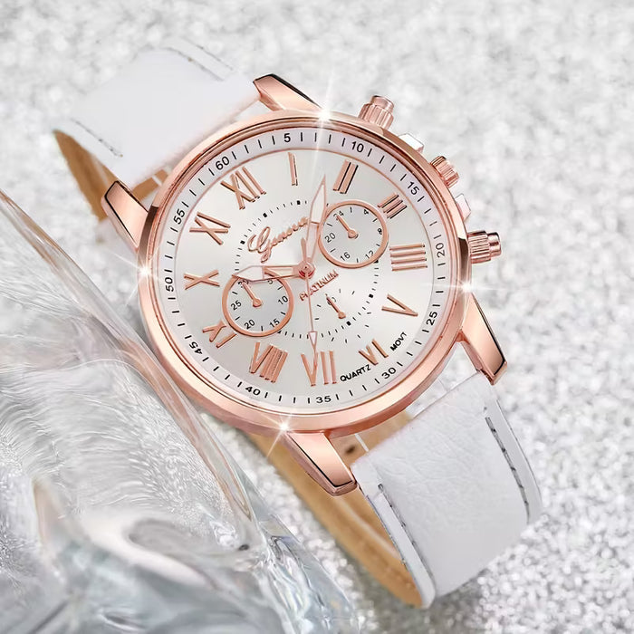 Quartz Watch with Leather Strap