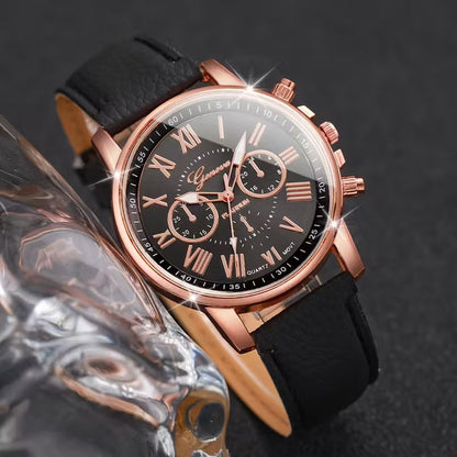 Quartz Watch with Leather Strap