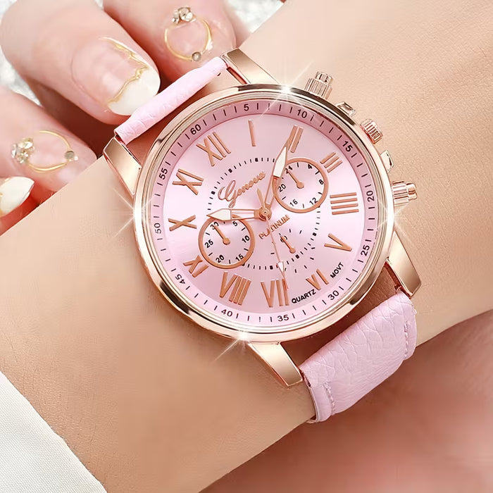 Quartz Watch with Leather Strap