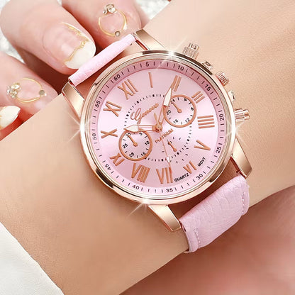 Quartz Watch with Leather Strap