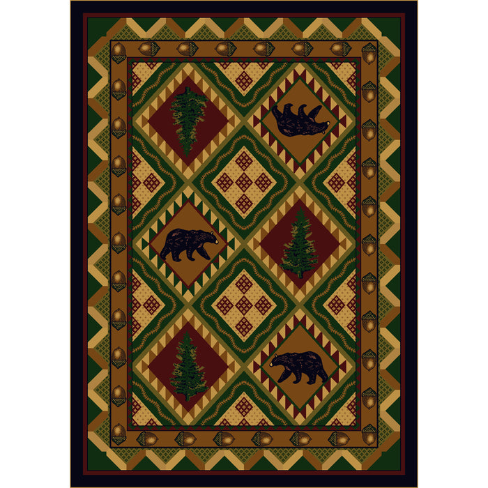 Image of an area rug, Quilted Forest - Woodland
