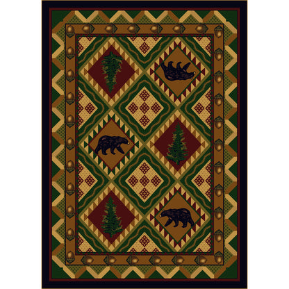 Image of an area rug, Quilted Forest - Woodland
