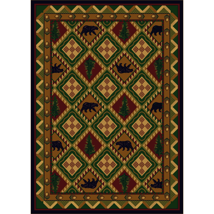 Image of an area rug, Quilted Forest - Woodland