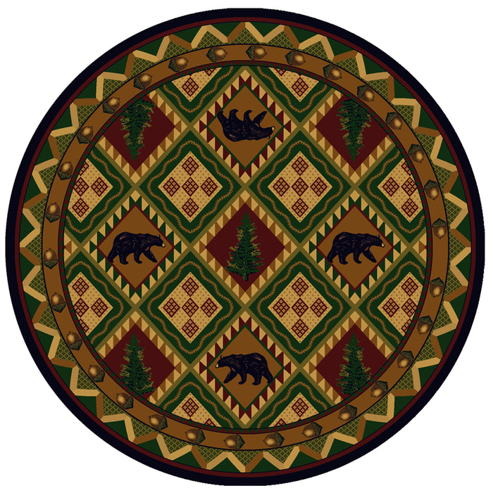 Image of an area rug, Quilted Forest - Woodland