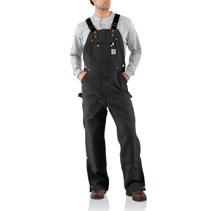 R37 Loose Fit Firm Duck Bib Overall - BLK-Black | Carhartt 106671
