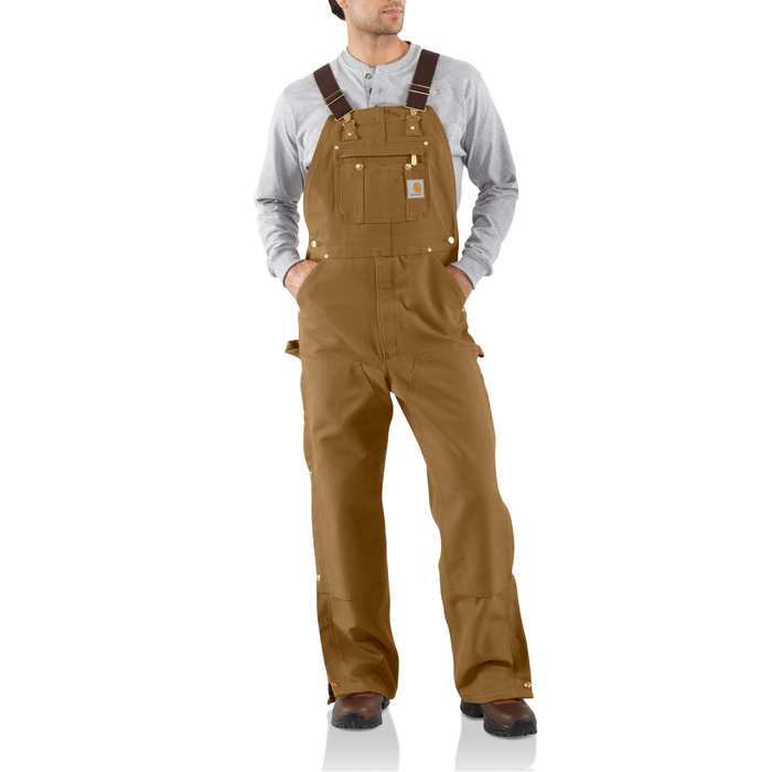 R37 Loose Fit Firm Duck Bib Overall - BRN-Carhartt Brown | Carhartt 106671