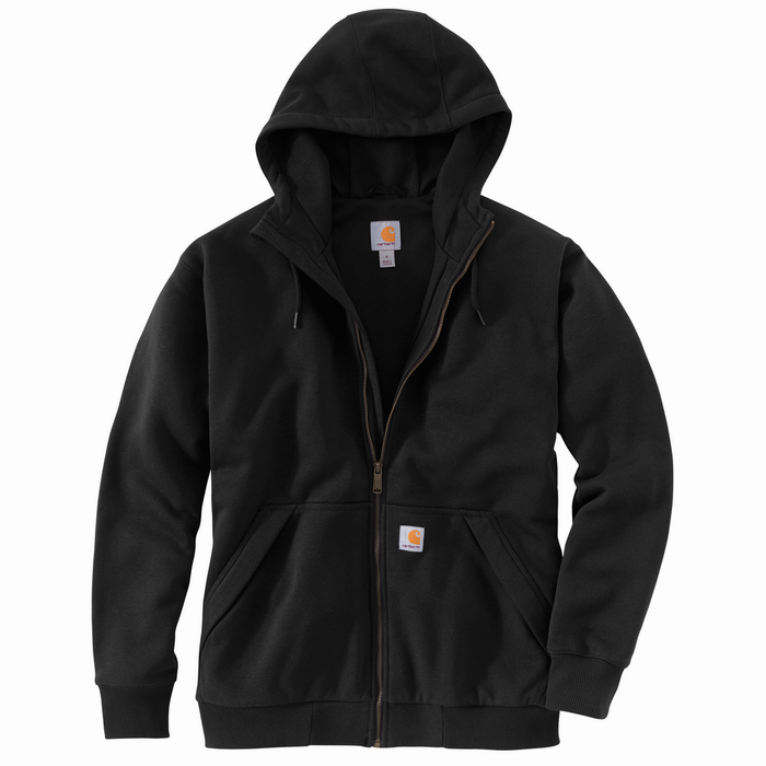 Rain Defender Loose Fit Midweight Thermal-Lined Full-Zip Sweatshirt - 001-Black | Carhartt 104078