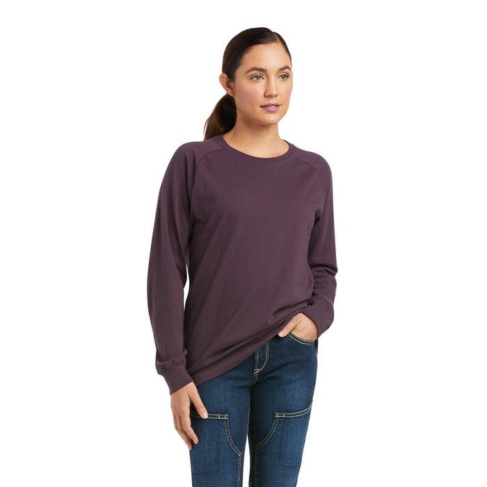 REBAR COTTON-STRONG FLAG LONG-SLEEVE T-SHIRT - 500-Purple | Ariat 10037702