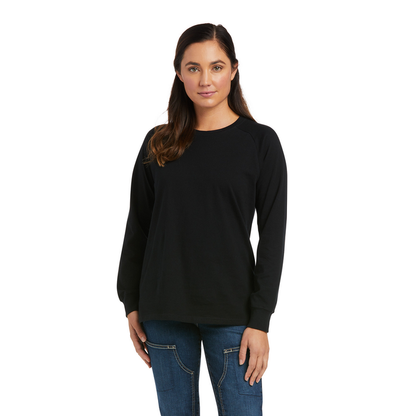 REBAR COTTON-STRONG FLAG LONG-SLEEVE TEE - 001-Black | Ariat 10037703