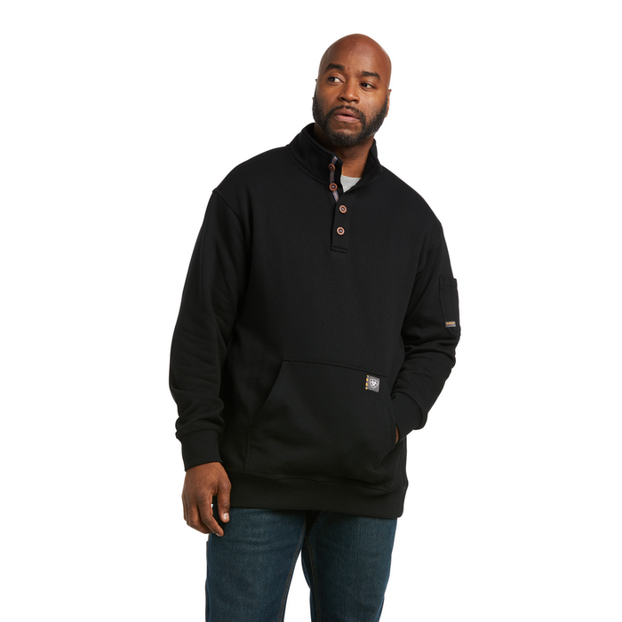 REBAR OVERTIME LONG-SLEEVE FLEECE SWEATER - 001-Black | Ariat 10037652