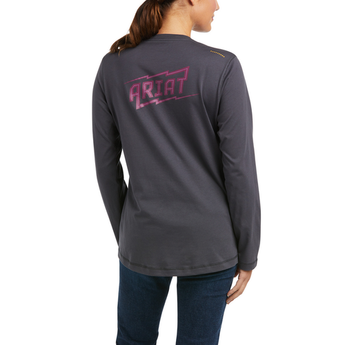REBAR WORKWOMAN HIGH VOLTAGE LONG-SLEEVE T-SHIRT - 020-Gray | Ariat 10037707