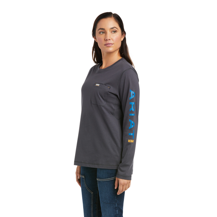 REBAR WORKWOMAN LOGO LONG-SLEEVE T-SHIRT - 020-Gray | Ariat 10037657