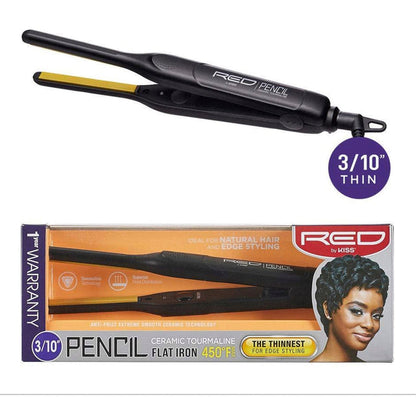 Red By Kiss 3/10" Pencil Ceramic Tourmaline Flat Iron - ikatehouse